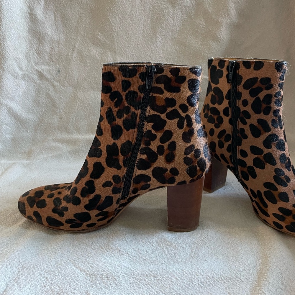 Sezane cow hair boots- leopard print